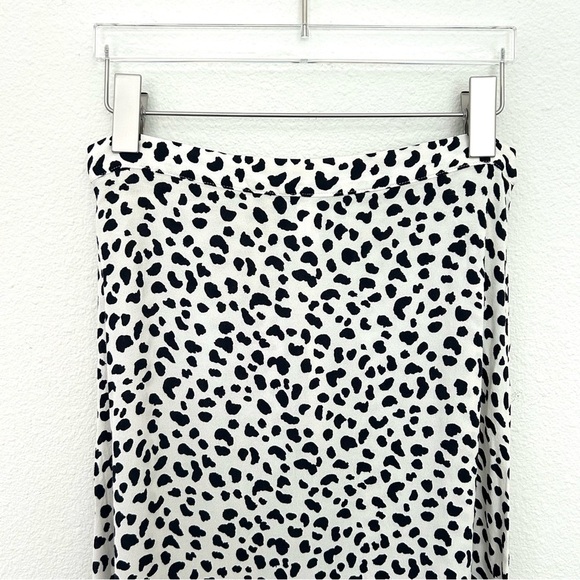 Reformation Bea Midi Skirt Ocelot Animal Print Leopard Spots Dots Black Size 6 - Picture 7 of 16